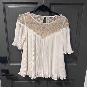 White Floral Flowy Blouse